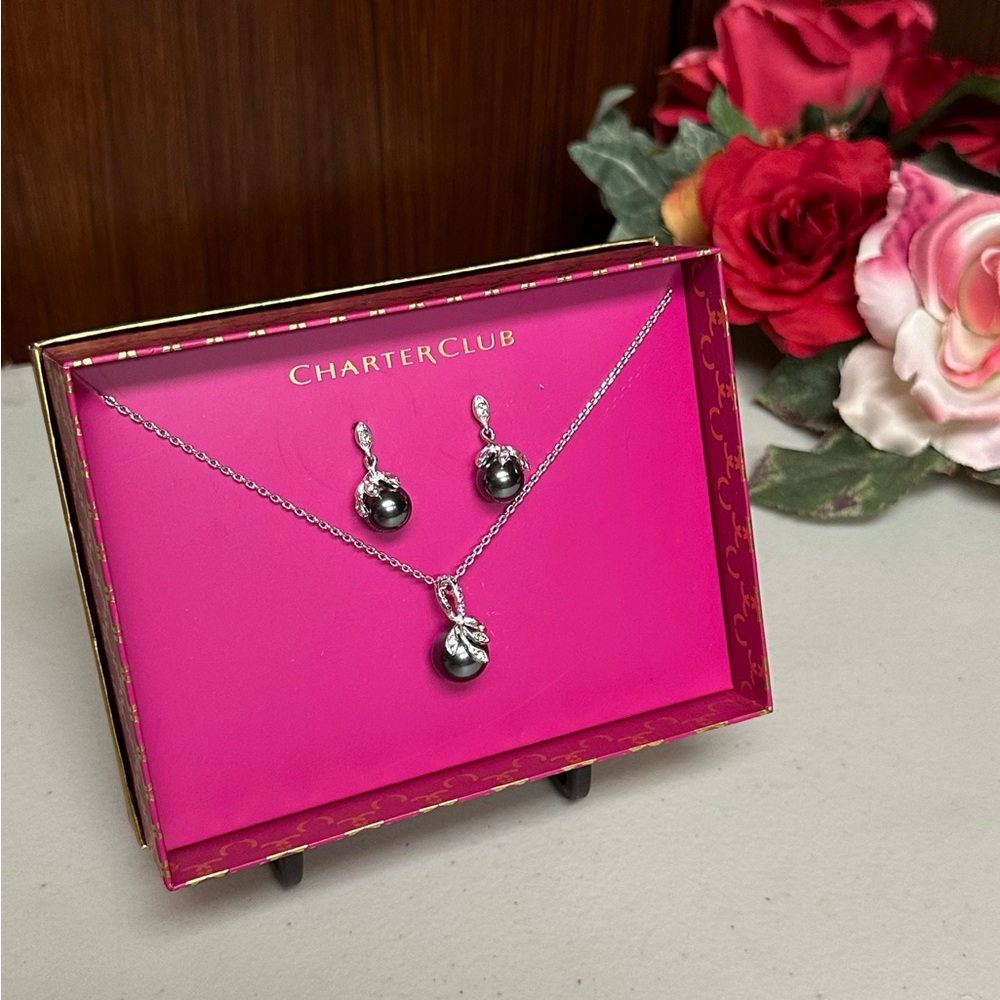 Charter Club pearl Necklace and earrings